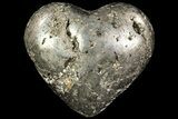 Polished Pyrite Heart - Peru #66484-1